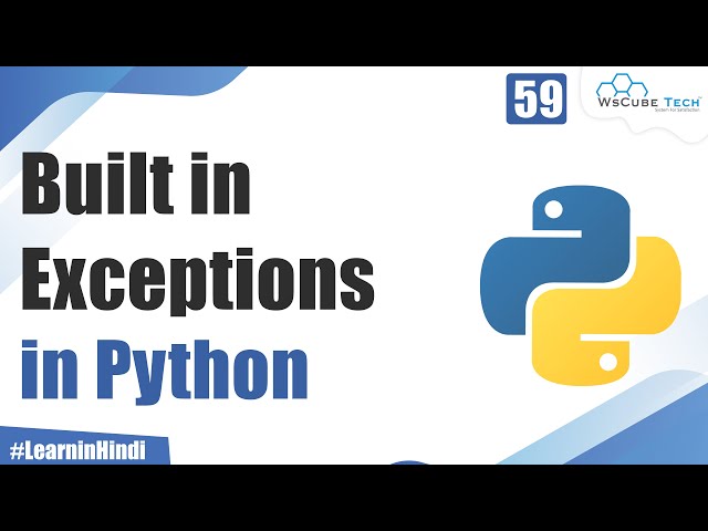 Python Built-in Exceptions Reference PDF - Connect 4 Techs