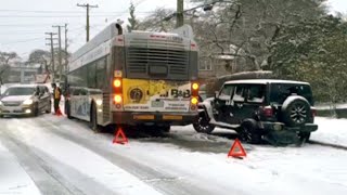 Crashes and chaos on roads across Metro Vancouver after snow falls