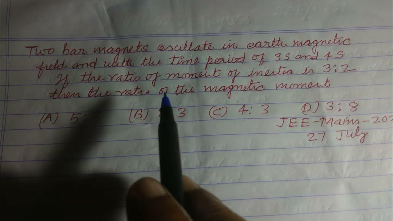 two bar oscillate in earth field with the time period