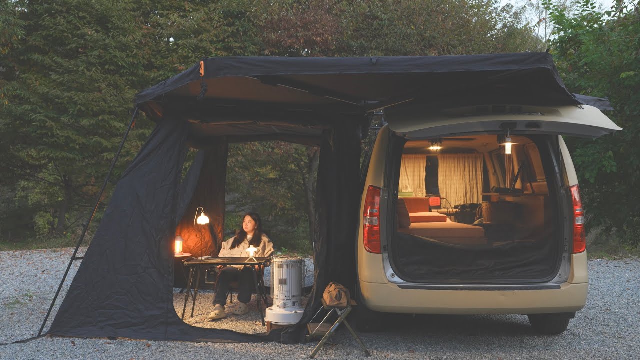 [4K] Одиночный кемпинг • Зимний кемпинг уже начался • кемпинг ASMR