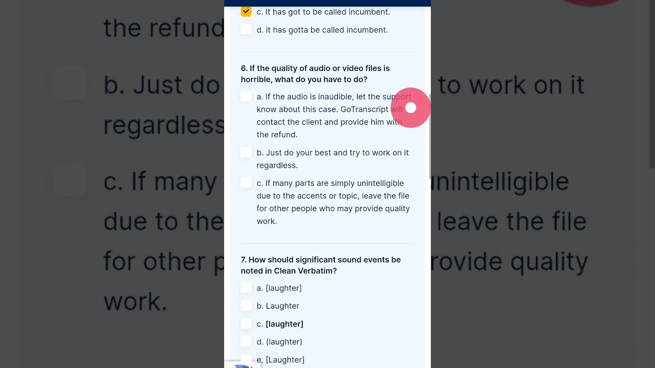 GoTranscript test answers - go transcript MCQ ANSWERS 27 MAY 2023 | 27.5.2023 