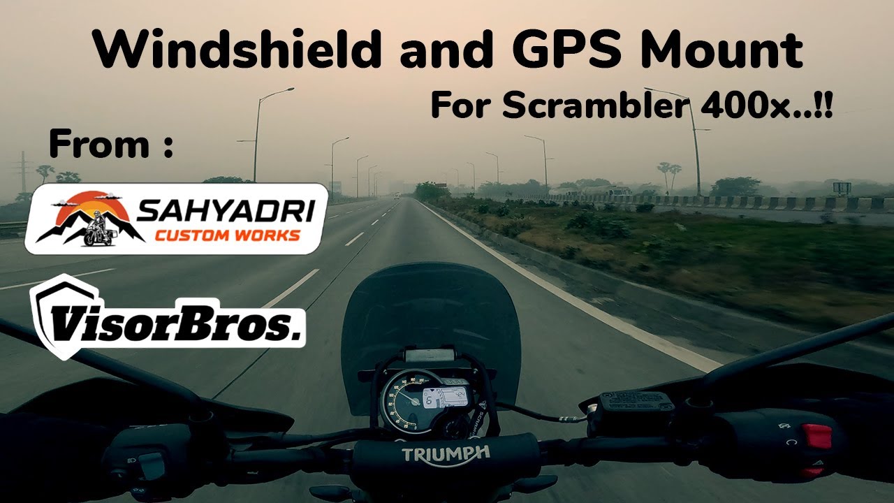 New windshield and gps mount for scrambler 400x.