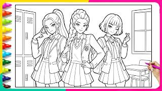 K-Pop Demon Hunters Coloring Pages ✨ Satisfying Speed Coloring with Markers ❤️