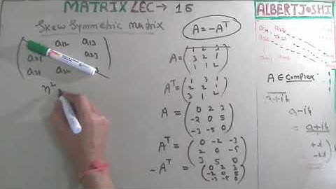 skew-symmetric matrix | GATE mathematics | engineering mathematics | matrix | NPTEL | TERii