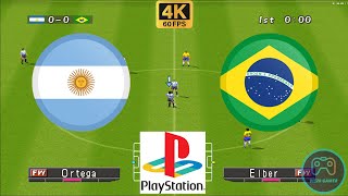 Winning Eleven 2000 - Argentina vs Brazil - Duckstation PS1 on PC  Full Game [4K60]