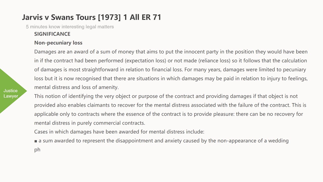 jarvis v swan tours ltd 1973 qb 233 case report
