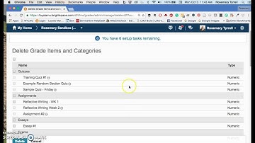 Deleting a grade item in Brightspace