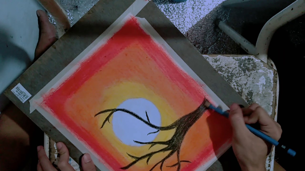 Simple Halloween Art oil Pastel - YouTube