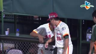 20130907 CPBL 犀牛VS獅 8下 郭岱琦安打追平比數