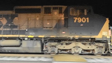 A GE Dash - 8 Trails on CSX Double Stack Intermodal Train