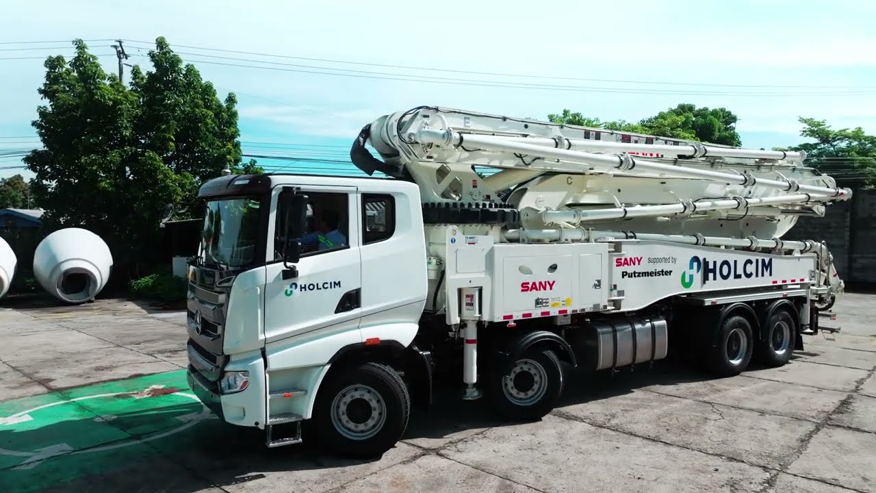 Mounting of a SANY Truck-mounted concrete pump SY47 RZ5-200 in El Salvador