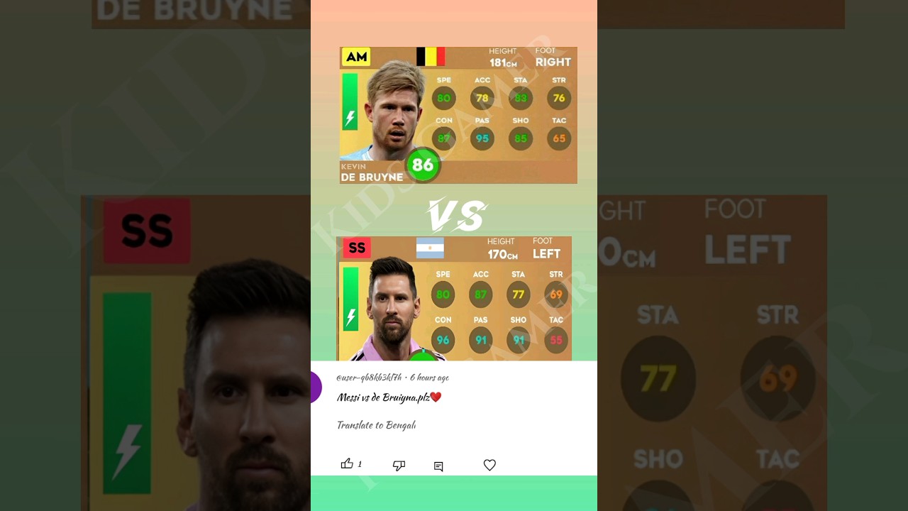 DLS 24 K.DE BRUYNE VS L.MESSI FIGHT CARD COMPARISON