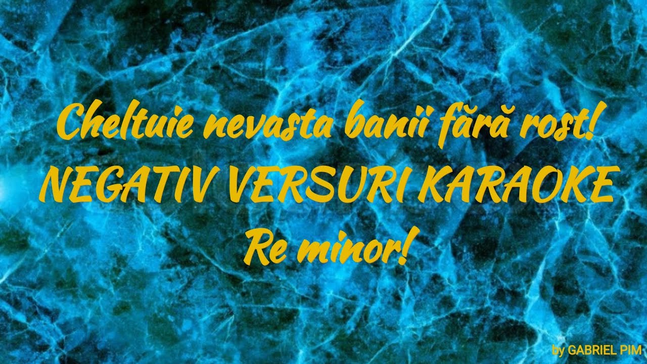 Cheltuie nevasta banii fara rost! NEGATIV VERSURI KARAOKE! Re minor! COVER