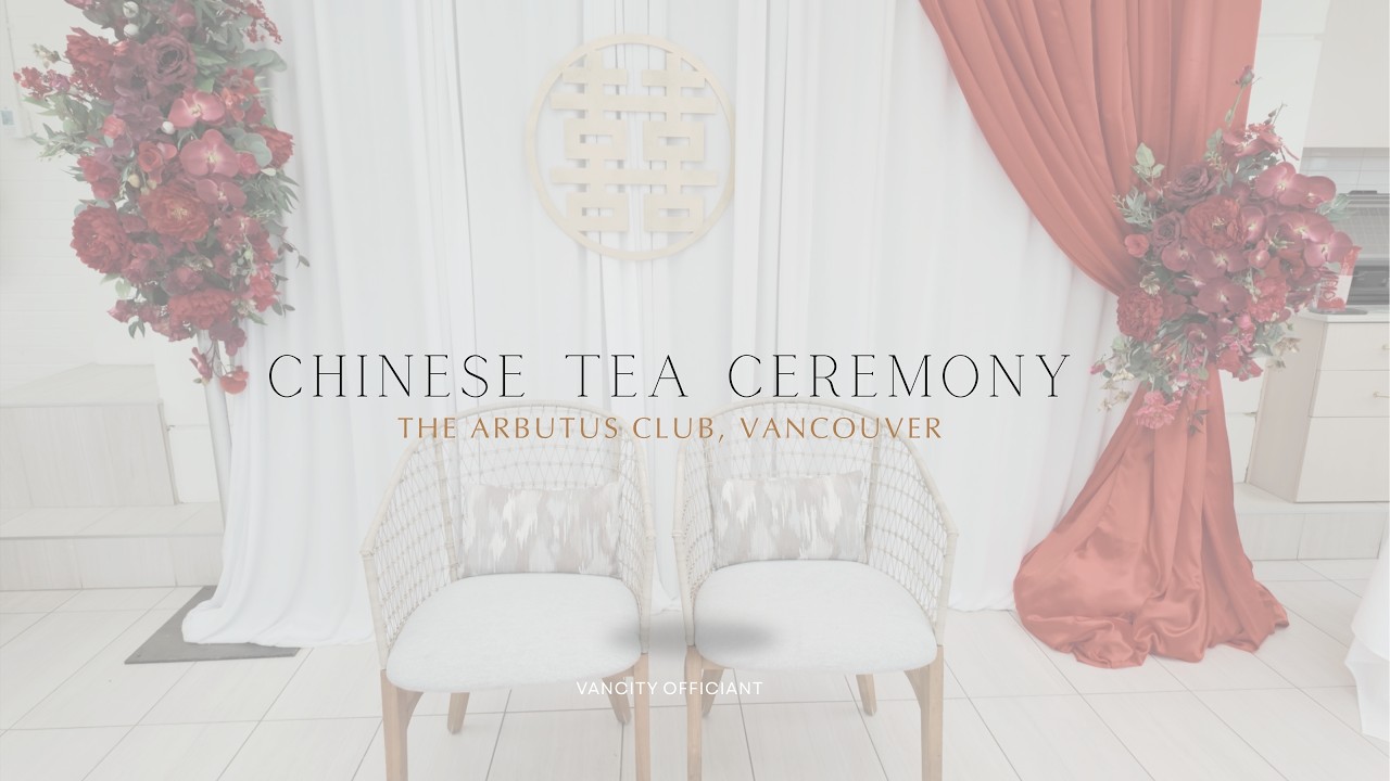 Chinese tea ceremony setup for a multicultural wedding at The Arbutus Club in Vancouver