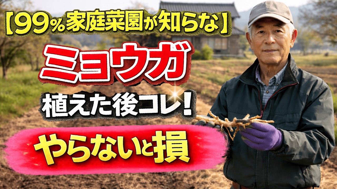 【99％の家庭菜園が知らない】【ミョウガ栽培】植えた後の“たった1つ”で収穫量が大きく差がつきます放置しないでください【有機農家が実践する無農薬家庭菜園】【ミョウガ育て方】【家庭菜園初心者】