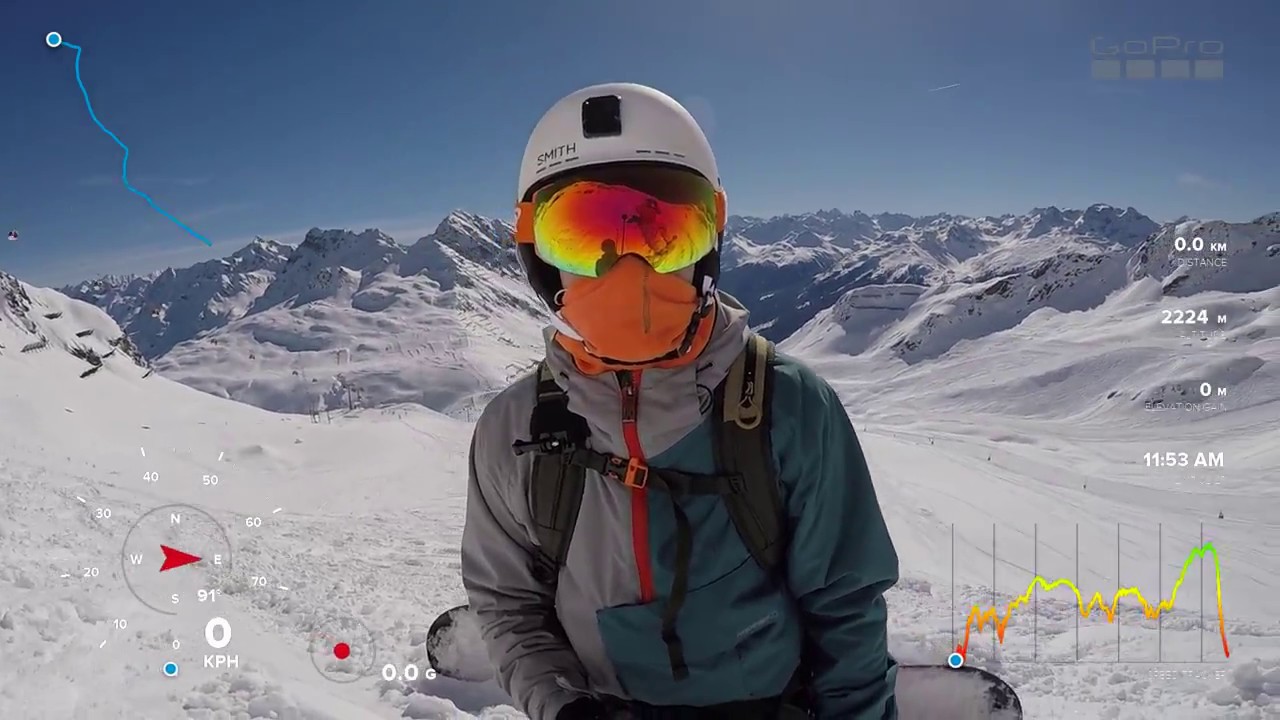 GoPro Hero 5 Black, Snowboarding telemetry features (GPS) YouTube