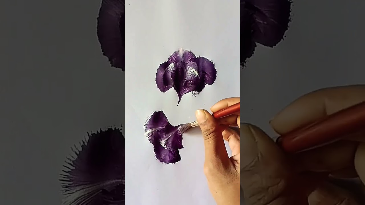 Satisfying dark purple flower art 😱💜/Subscribe for more 🙏