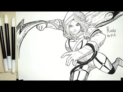 cara menggambar natalia hero mobile legends how to draw