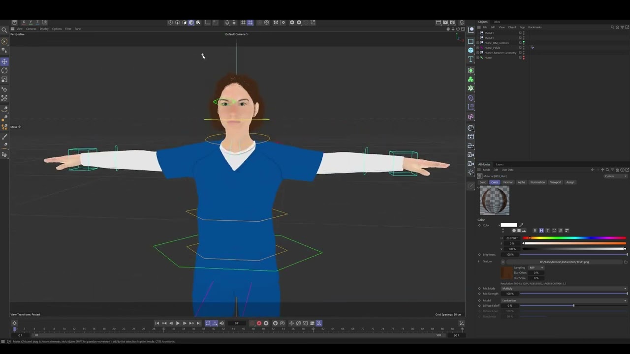 Nurse Rigged low-poly 3d model