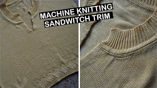 Machine knitting project - how I knitted this sweater (Rib design, placket and round neckline)part 2
