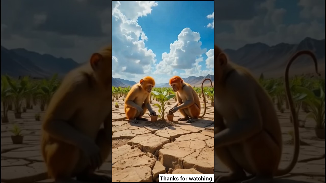"Monkeys Plant Bananas, Then a Big Storm Comes!