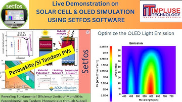 Live Demonstration on Solar Cell and OLED Simulation using SETFOS Software