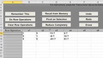 Using Excel Pivot For Gauss Jordan Elimination