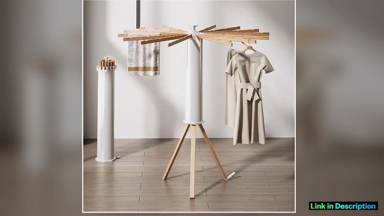 Multifunctional Folding Drying Rack Floor Standing Swivel Laundry Rack Tripod Drying Rack Balcony B