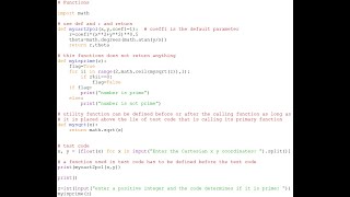 Functions (returning and not returning a value, primary and utility) and Default Parameters