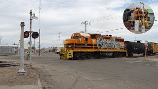 SJVR 2126 Local | S Cherry Ave/Broadway St. Railroad Crossing Fresno CA (Broken Former Hybrid Wigwag