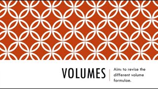 Nat 5 Apps - Volumes Revision Lesson