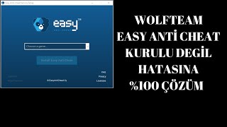 Wolf Team Neden Açilmiyor Easy Anti Cheat Kurulu Deği̇l Hatasi %1000 Çözüm
