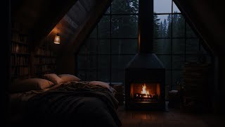 Rain and Fireplace Symphony for Ultimate Comfort - Say Goodbye to Stress | Deep Sleep 😴🔥🌧️