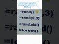 Paragraph Generation Formula in MS Word