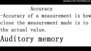 Accuracy definition for SPM students (Auditory memory)