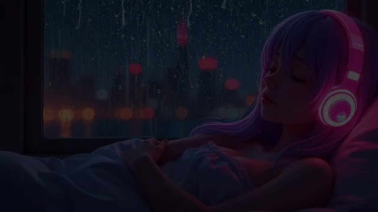 Sleep to Gentle Rain Sounds | Anime Girl Sleeping ASMR for Deep Relaxation
