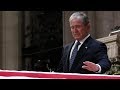 George w bush delivers emotional eulogy for his father george hw bush