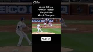 Jacob DeGrom 100 MPH Fastball, 93 MPH Slider, and 92 MPH Pitch Overlay! #shorts #MLB #mlb