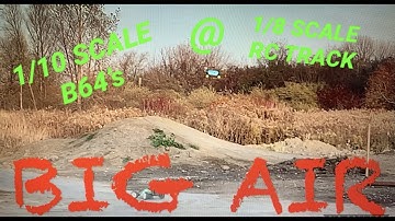 BIG AIR @ 1/8 SCALE RC TRACK WITH A 1/10 SCALE TEAM ASSOCIATED B64 BUGGY CHECK OUT THE DAMAGE DONE!!