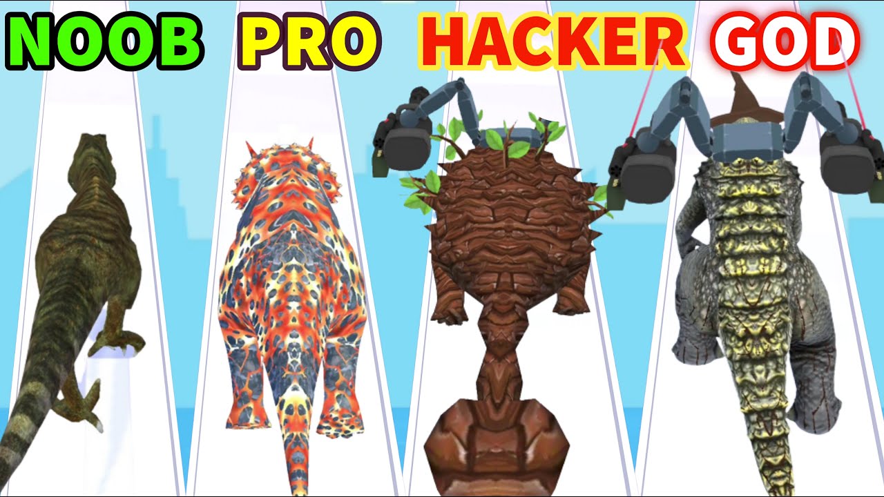 NOOB vs PRO vs HACKER - Dino Evolution Run 3D 