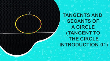 Tangents and secants of a circle (Tangent to the Circle Introduction-01)