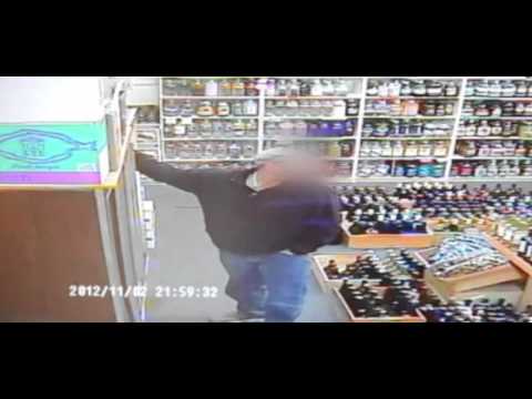 Violent Armed Robbery in New York caught on security video