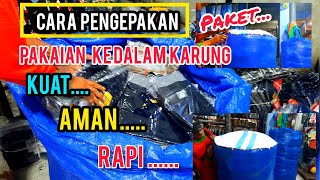 Cara Packing Paket Pakaian Ke Dalam Karung Kuat Aman Rapi⁉️