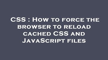 CSS : How to force the browser to reload cached CSS and JavaScript files