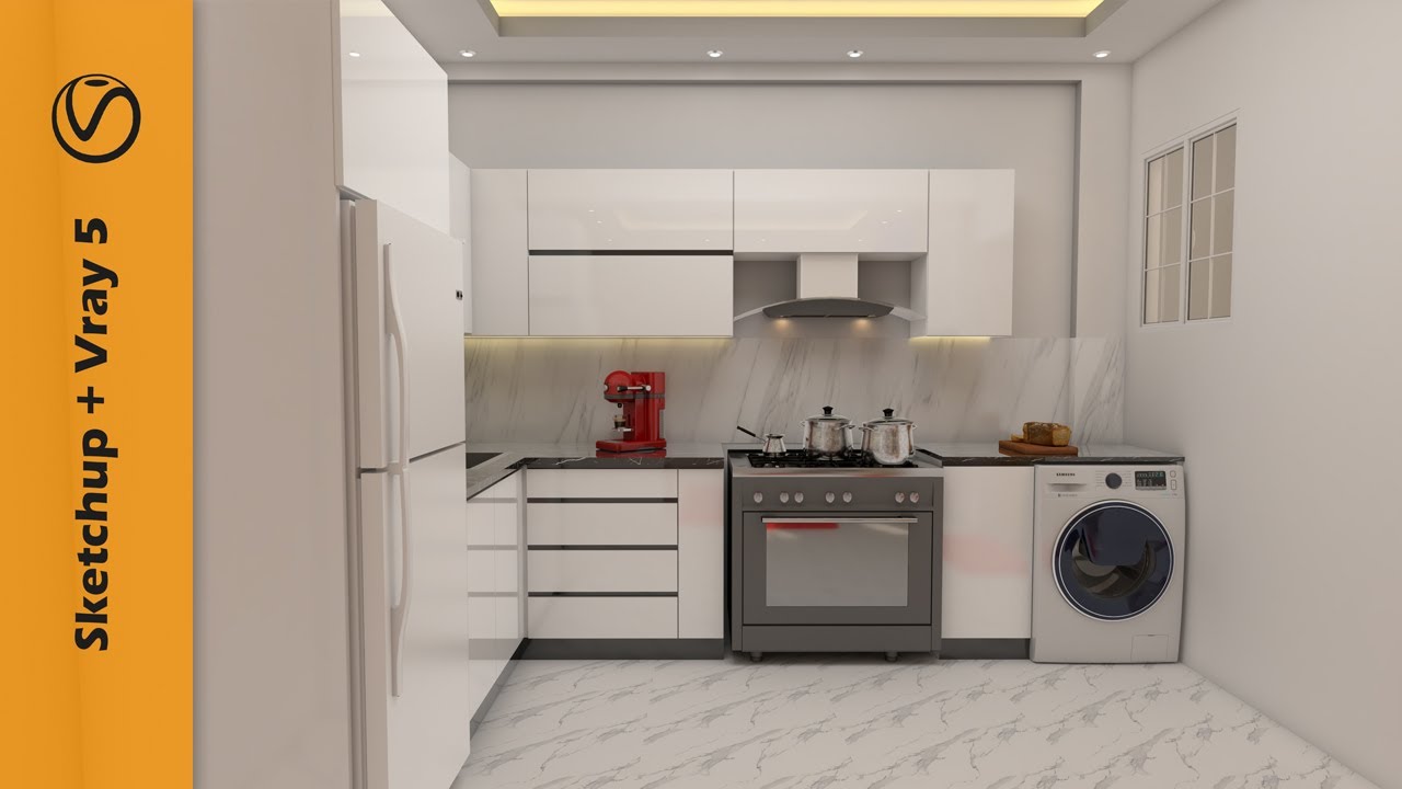 How to make a kitchen Sketchup + vray 5.2 _ part 2 - YouTube