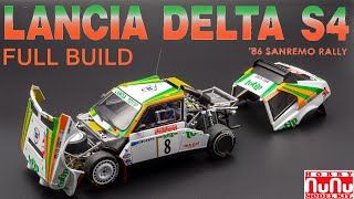 1/24 Lancia Delta S4 '86 San Remo rally. Полная сборка. NuNu 24005