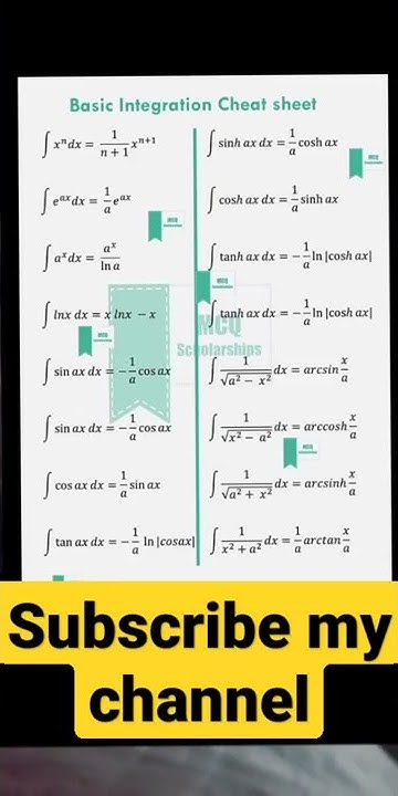 integration cheat sheet - YouTube