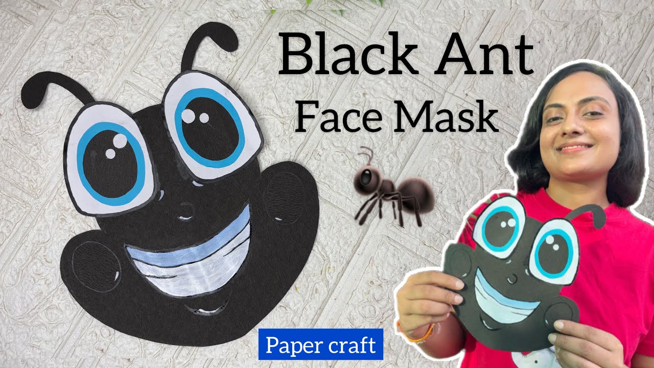 Black Ant face mask | How to make ant mask | Ant craft #diy #facemask # ...