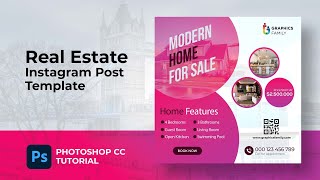 Free Real Estate Instagram Post Design Template Tutorial in Adobe Photoshop
