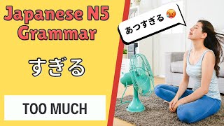 JLPT N5 Japanese Grammar Lesson すぎる How to say &quot;too much&quot; in Japanese 日本語能力試験